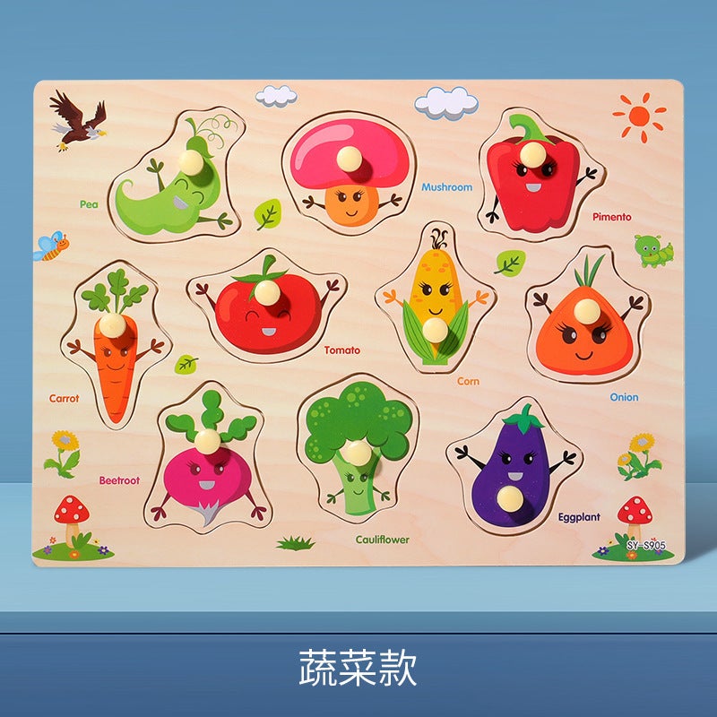 Children'S Wooden Puzzles Baby Early Education Educational Toys Hand Scratching Board Digital Matching Panel Manufacturer - Image 1